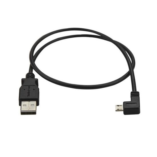 StarTech.com Câble USB vers Micro USB coudé à angle gauche de 50 cm - 0,25 mm² - M/M - Noir