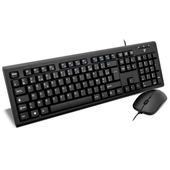 V7 Ensemble clavier filaire USB et souris AZERTY FR Noir V7 Ensemble clavier filaire USB et souris AZERTY FR Noir
