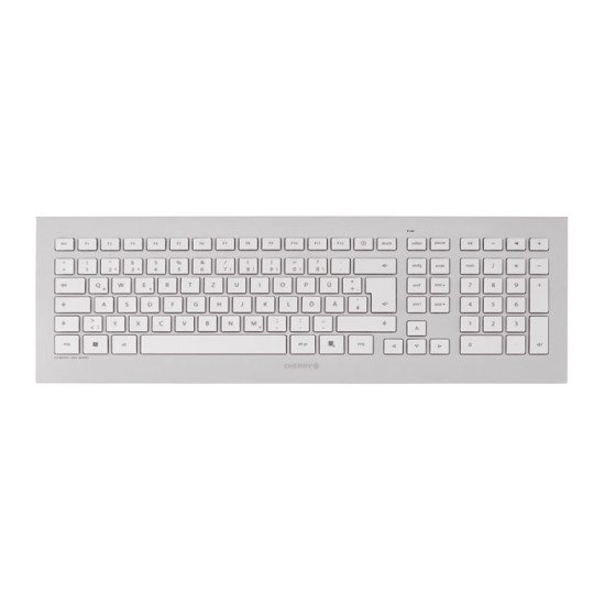 CHERRY DW 8000 clavier sans fil QWERTZ DE Argent, Blanc