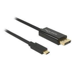DeLOCK 85255 câble vidéo et adaptateur 1 m USB Type-C DisplayPort Noir