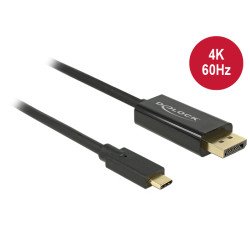 DeLOCK 85256 câble vidéo et adaptateur 2 m USB Type-C DisplayPort Noir DeLOCK 85256 câble vidéo et adaptateur 2 m USB Type-C DisplayPort Noir