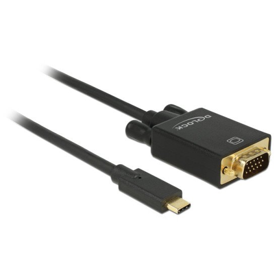 DeLOCK 85261 câble vidéo et adaptateur 1 m USB Type-C VGA (D-Sub) Noir