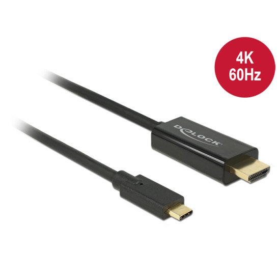 DeLOCK 85290 câble vidéo et adaptateur 1 m USB Type-C HDMI Noir