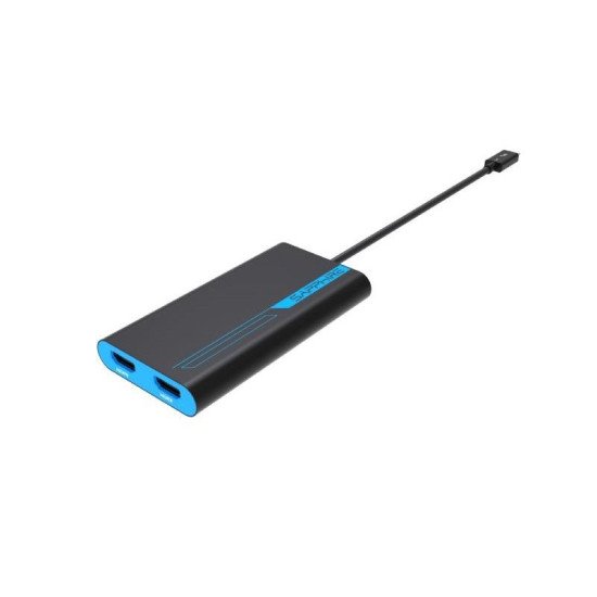 Sapphire 44005-02-20G câble vidéo et adaptateur 0,28 m Thunderbolt 3 2 x HDMI Bleu, Gris
