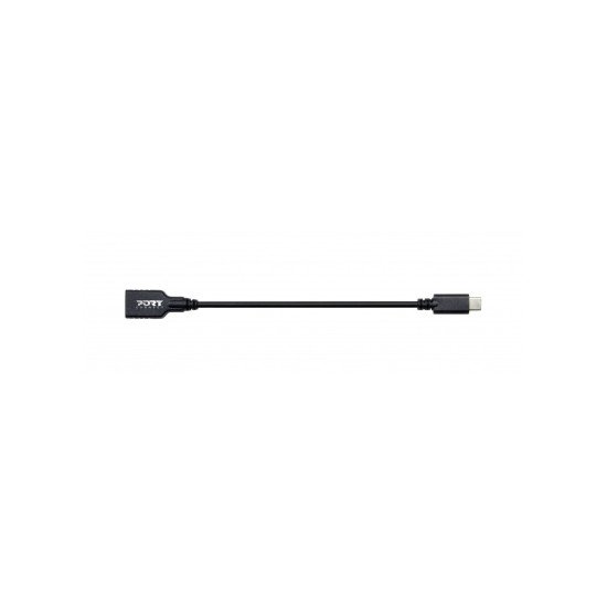 Port Designs 900133 câble USB 0,15 m USB C USB A Noir