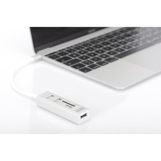 Digitus DA-70243 lecteur de carte mémoire Blanc USB 2.0