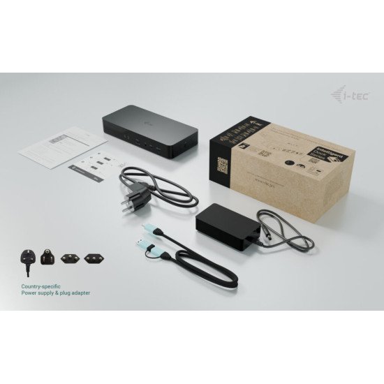 i-tec Universal Intelligent Dual Display Docking Station + Power Delivery 100W i-tec Universal Intelligent Dual Display Docking Station + Power Delivery 100W