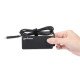 Manhattan Chargeur pour ordinateur portable USB-C Power Delivery 65 W, adaptateur secteur vers USB-C, tension universelle pour la plupart des ordinateurs portables, idéal en remplacement, avec câble secteur amovible et câble USB-C PD intégré, noir