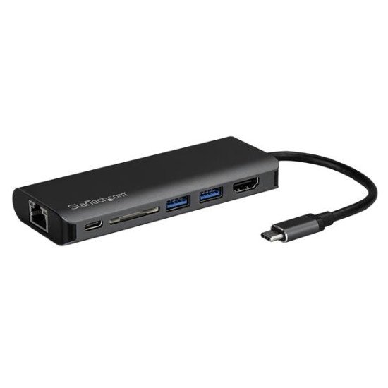 StarTech.com Adaptateur multiport USB-C - Lecteur de carte mémoire SD HDMI 4K - GbE - 2x USB 3.0