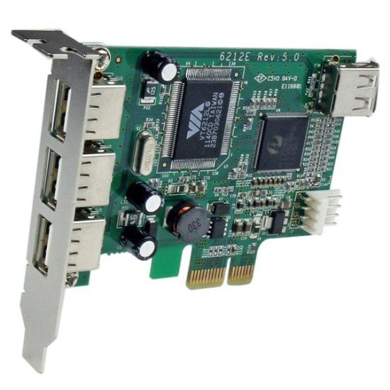 StarTech.com Carte Adaptateur PCI Express vers 4 Ports USB 2.0 - Carte PCIe Interne Externe
