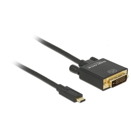 DeLOCK 2m, USB-C/DVI 24+1 Noir