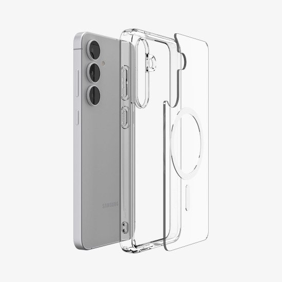 Spigen Ultra Hybrid Metal Ring (MagFit) coque de protection pour téléphones portables 17 cm (6.7") Housse Transparent, Blanc