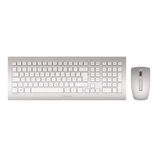 CHERRY DW 8000 clavier sans fil QWERTZ DE Argent, Blanc