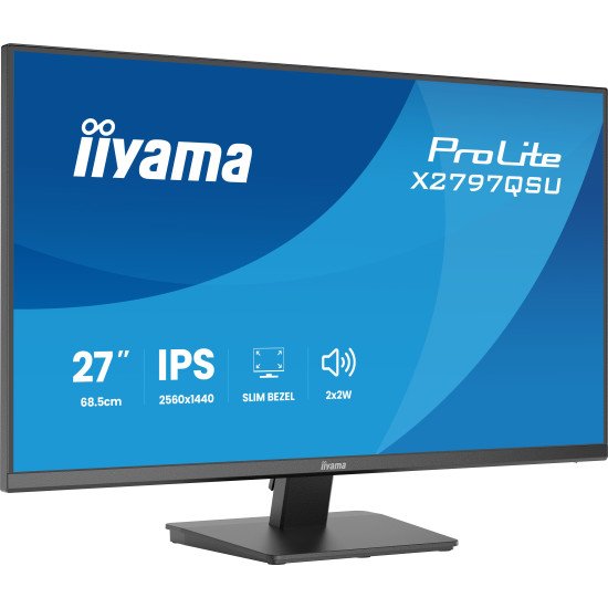 iiyama ProLite X2797QSU-B1 écran PC 68,6 cm (27") 2560 x 1440 pixels Quad HD LED Noir