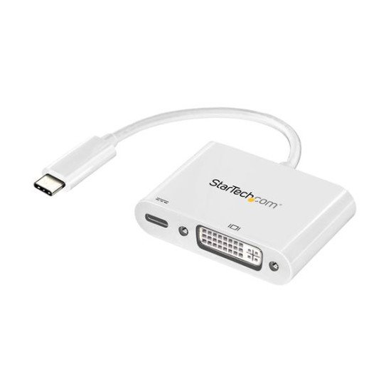 StarTech.com Adaptateur USB-C vers DVI avec USB Power Delivery - 1920x1200 - Blanc