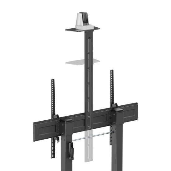 Manhattan Support sur roulettes pour TV/moniteurs, réglage hauteur par manivelle, écrans 37" à 120", Compatibilité VESA : de 200x200 à 1000x600 mm (vérifiez les dimensions des quatre trous de fixation à l'arrière), charge max. 120 kg, hauteur 11