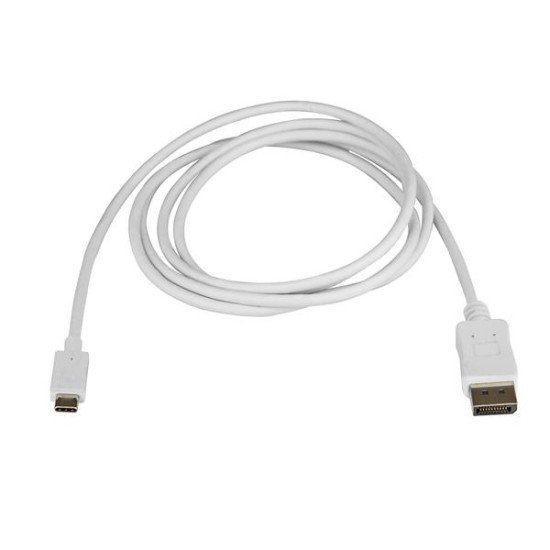 StarTech.com Câble adaptateur USB C vers DisplayPort de 1,8 m - 4K 60 Hz - Blanc