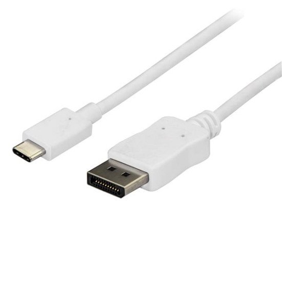 StarTech.com Câble adaptateur USB C vers DisplayPort de 1,8 m - 4K 60 Hz - Blanc