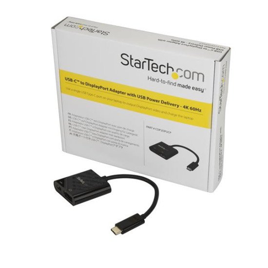 StarTech.com Adaptateur USB-C vers DisplayPort avec USB Power Delivery - 4K 60 Hz