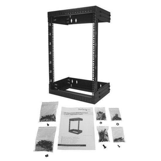 StarTech.com Rack serveur mural 15U - Armoire réseau à cadre ouvert - Profondeur de 30 à 50 cm