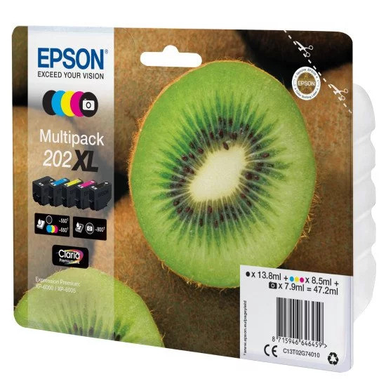 Epson C13T02G74010 Cartouche d'encre Multipack 5-colours 202XL Claria Premium Ink Epson C13T02G74010 Cartouche d'encre Multipack 5-colours 202XL Claria Premium Ink