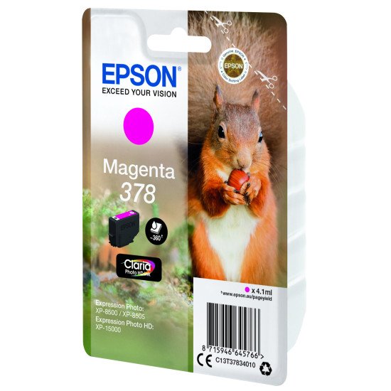 Epson Squirrel Singlepack Magenta 378 Claria Photo HD Ink