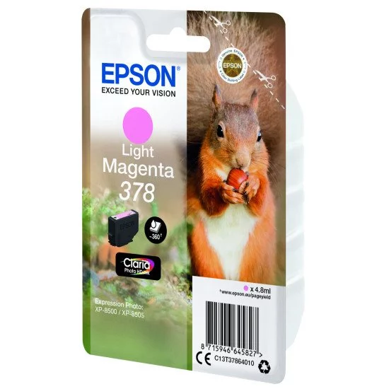 Epson Squirrel Singlepack Light Magenta 378 Claria Photo HD Ink Epson Squirrel Singlepack Light Magenta 378 Claria Photo HD Ink
