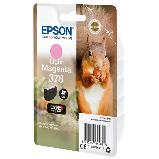 Epson Squirrel Singlepack Light Magenta 378 Claria Photo HD Ink Epson Squirrel Singlepack Light Magenta 378 Claria Photo HD Ink