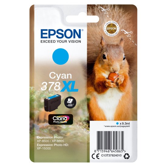 Epson Singlepack Cyan 378XL Claria Photo HD Ink