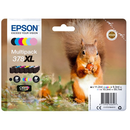 Epson C13T37984010 Cartouche d'encre Multipack 6-colours 378XL Claria Photo HD Ink