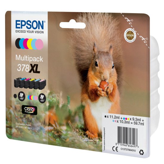 Epson C13T37984010 Cartouche d'encre Multipack 6-colours 378XL Claria Photo HD Ink