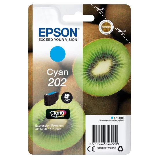 Epson Singlepack Cyan 202 Claria Premium Ink Epson Singlepack Cyan 202 Claria Premium Ink