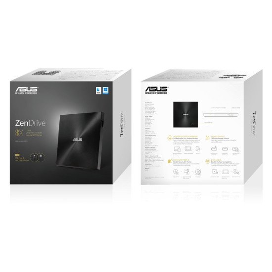 ASUS ZenDrive U9M lecteur de disques optiques Noir DVD±RW ASUS ZenDrive U9M lecteur de disques optiques Noir DVD±RW