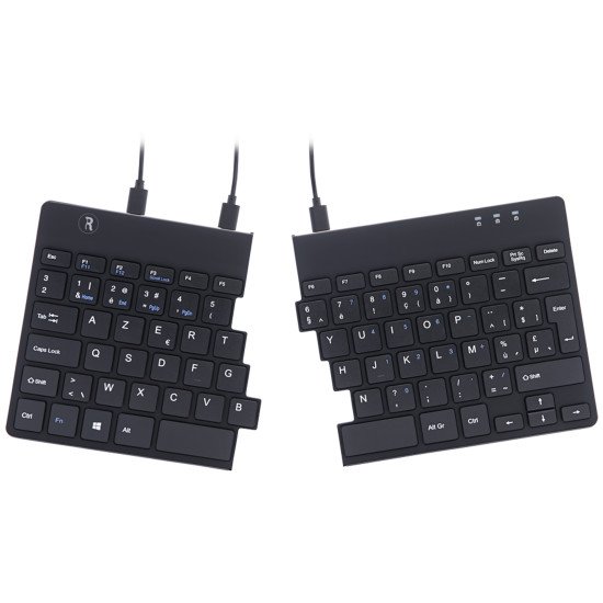 R-Go Tools R-Go Split Break Clavier Ergonomique, AZERTY (BE), noir, filaire