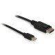 DeLOCK mini DP/DP 1.2 2 m Mini DisplayPort DisplayPort Noir