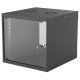 Intellinet Armoire réseau murale 19" (basique), 9U, profondeur 560 mm, noire, en kit, charge max. 50 kg, profondeur utile 500 mm, porte en verre, fixations murales non incluses