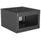 Intellinet Armoire réseau murale 19" (basique), 6U, profondeur 560 mm, noire, en kit, charge max. 50 kg, profondeur utile 500 mm, porte en verre, fixations murales non incluses