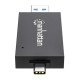 Manhattan Lecteur/enregistreur de cartes multiformat USB-A/USB-C, 5 Gbps (USB 3.0), connecteur mâle vers emplacements microSD et SD/MMC, format mini, compatible avec Windows ou Mac, noir/translucide, garantie de 3 ans
