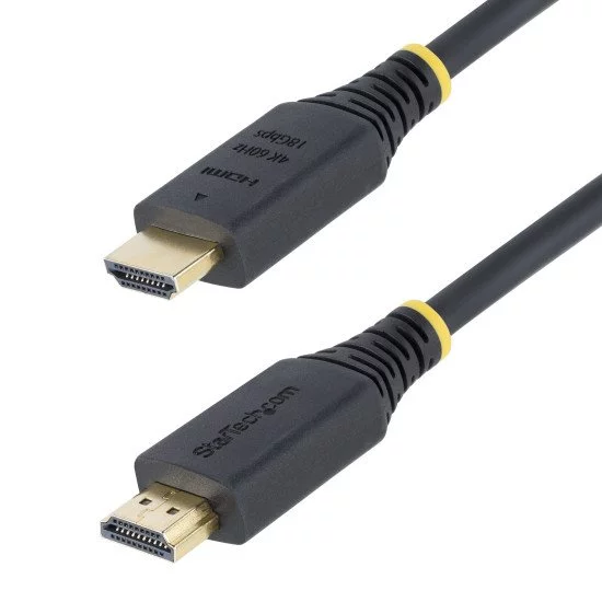 StarTech.com Câble HDMI Haut Débit de 1m Certifié Premium, 4K 60Hz/1440p 144Hz, HDR10/HDCP 2.2/ARC, 18Gbps, Cordon HDMI 2.0 UHD pour TV/Moniteur/Affichage, Gaine TPE StarTech.com Câble HDMI Haut Débit de 1m Certifié Premium, 4K 60Hz/1440p 144Hz, HDR10/HDCP 2.2/ARC, 18Gbps, Cordon HDMI 2.0 UHD pour TV/Moniteur/Affichage, Gaine TPE