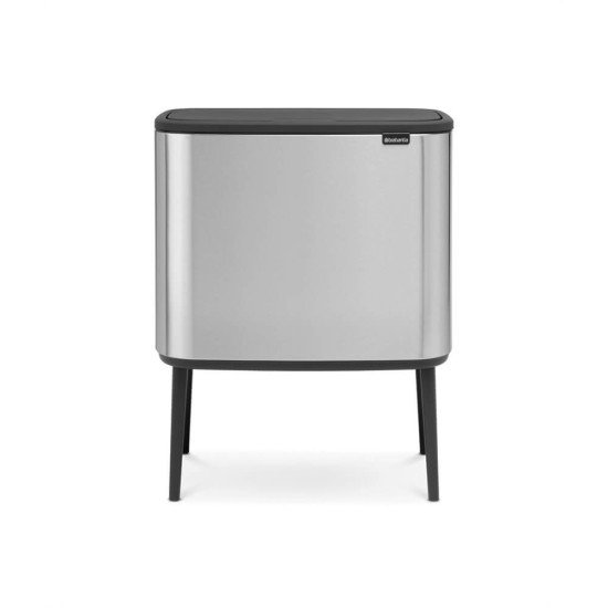 Brabantia 316081 poubelle 33 L Rectangulaire Acier inoxydable Noir, Acier inoxydable