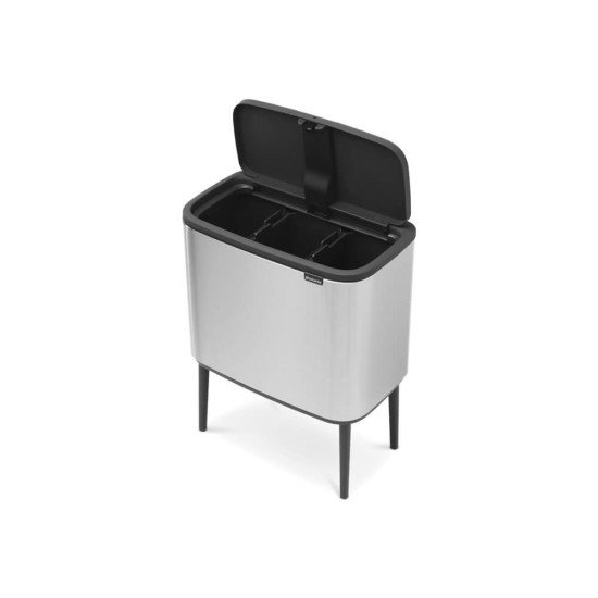 Brabantia 316081 poubelle 33 L Rectangulaire Acier inoxydable Noir, Acier inoxydable