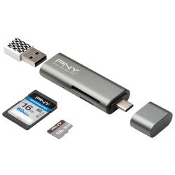 PNY R-TC-UA-3N1E01-RB lecteur de carte mémoire Métallique USB 3.0 (3.1 Gen 1) Type-C PNY R-TC-UA-3N1E01-RB lecteur de carte mémoire Métallique USB 3.0 (3.1 Gen 1) Type-C