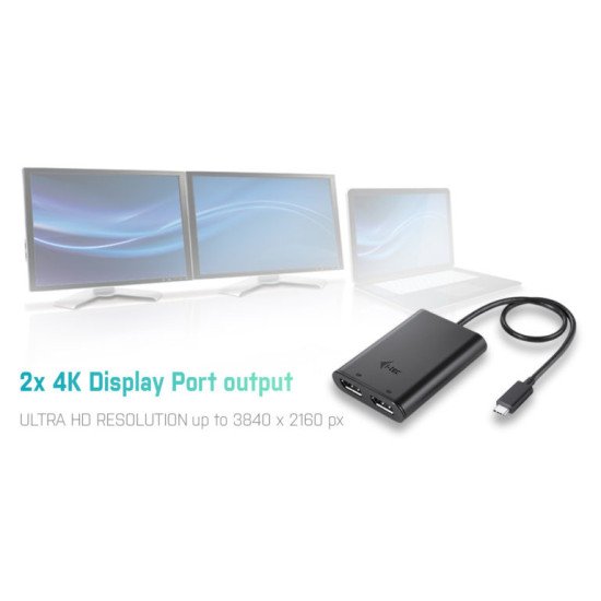 i-tec USB-C 3.1 Dual 4K DP Video Adapter Adaptateur vidéo
