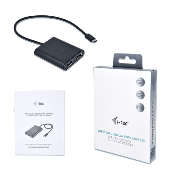 i-tec USB-C 3.1 Dual 4K DP Video Adapter Adaptateur vidéo