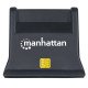 Manhattan Lecteur de cartes à puce/SIM USB-A, 480 Mbps (USB 2.0), design vertical de bureau, fente d'insertion à friction, câble de 86 cm, noir, garantie de 3 ans