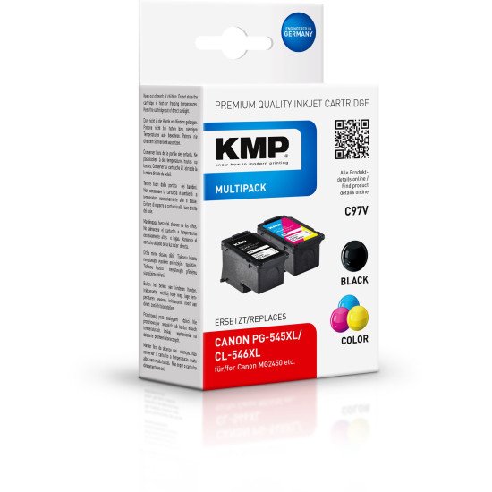 KMP C97V cartouche d'encre 2 pièce(s) Compatible Rendement élevé (XL) Noir, Cyan, Magenta, Jaune