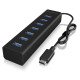 ICY BOX IB-HUB1700-C3 hub & concentrateur USB 3.2 Gen 1 (3.1 Gen 1) Type-C 5000 Mbit/s Noir