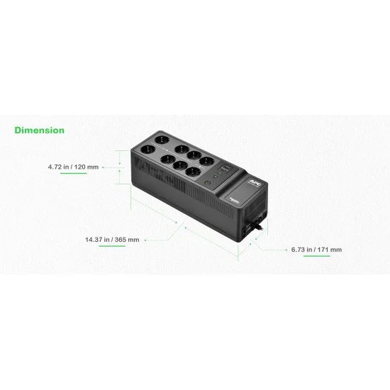 APC BE1050G2-GR UPS Veille 1,05 kVA 600 W APC BE1050G2-GR UPS Veille 1,05 kVA 600 W