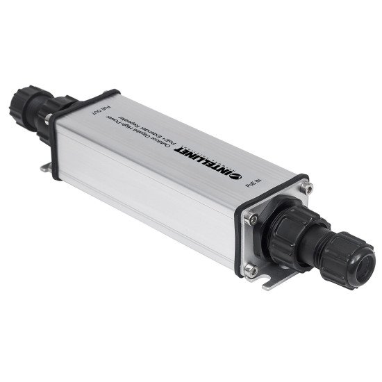 Intellinet Répéteur-extenseur PoE+ Gigabit extérieur haute puissance, IEEE 802.3at/af, portée jusqu'à 100 m, métal, IP65, Alimentation par Ethernet, Power Over Ethernet, garantie de 3 ans