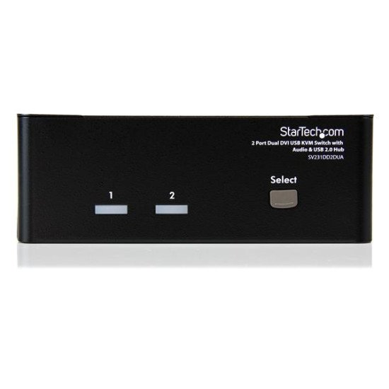StarTech.com Commutateur KVM USB et double DVI à 2 ports avec audio et hub USB 2.0